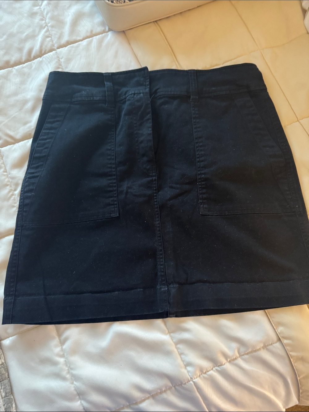LOFT Black Mini Skirt with Front Pockets